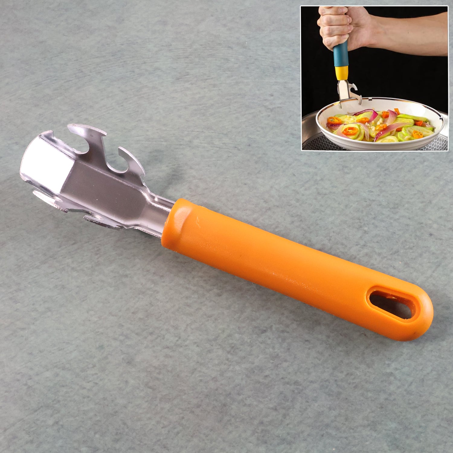 01_clamp.jpg Multi-Functional Stainless Steel Hot Pot Gripper Clamp & Pan Lifter Tool (1 Pc) - Front View by Nari Haat, Indian eth...