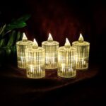 Premium Crystal Effect LED Flameless Candle Lights (5 Pc) - Front View by Nari Haat, Indian ethnic wear, women clothi...