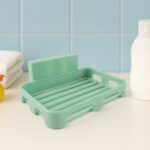 Multipurpose Wall-Mount Soap Dish with Self-Draining Slotted Base (1 Pc) - Front View by Nari Haat, Indian ethnic wea...