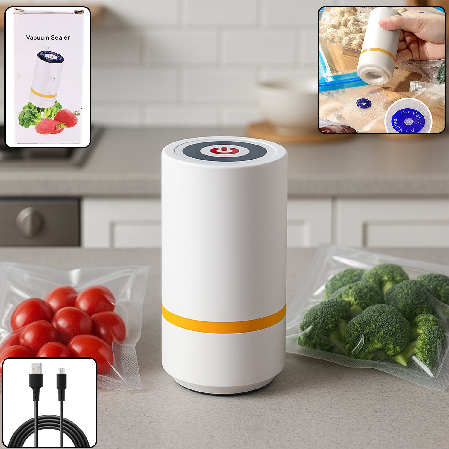 01_d256c1ec-2ceb-4de8-a60a-ef8539ff492d.jpg Portable USB Rechargeable Vacuum Sealer Machine (1 Pc) - Front View by Nari Haat, Indian ethnic wear, women clothing,...