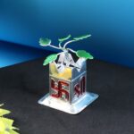 Tulsi Plant Miniature Idol with Mandir Kalash Base - (1 Pc) - Front View by Nari Haat, Indian ethnic wear, women clot...