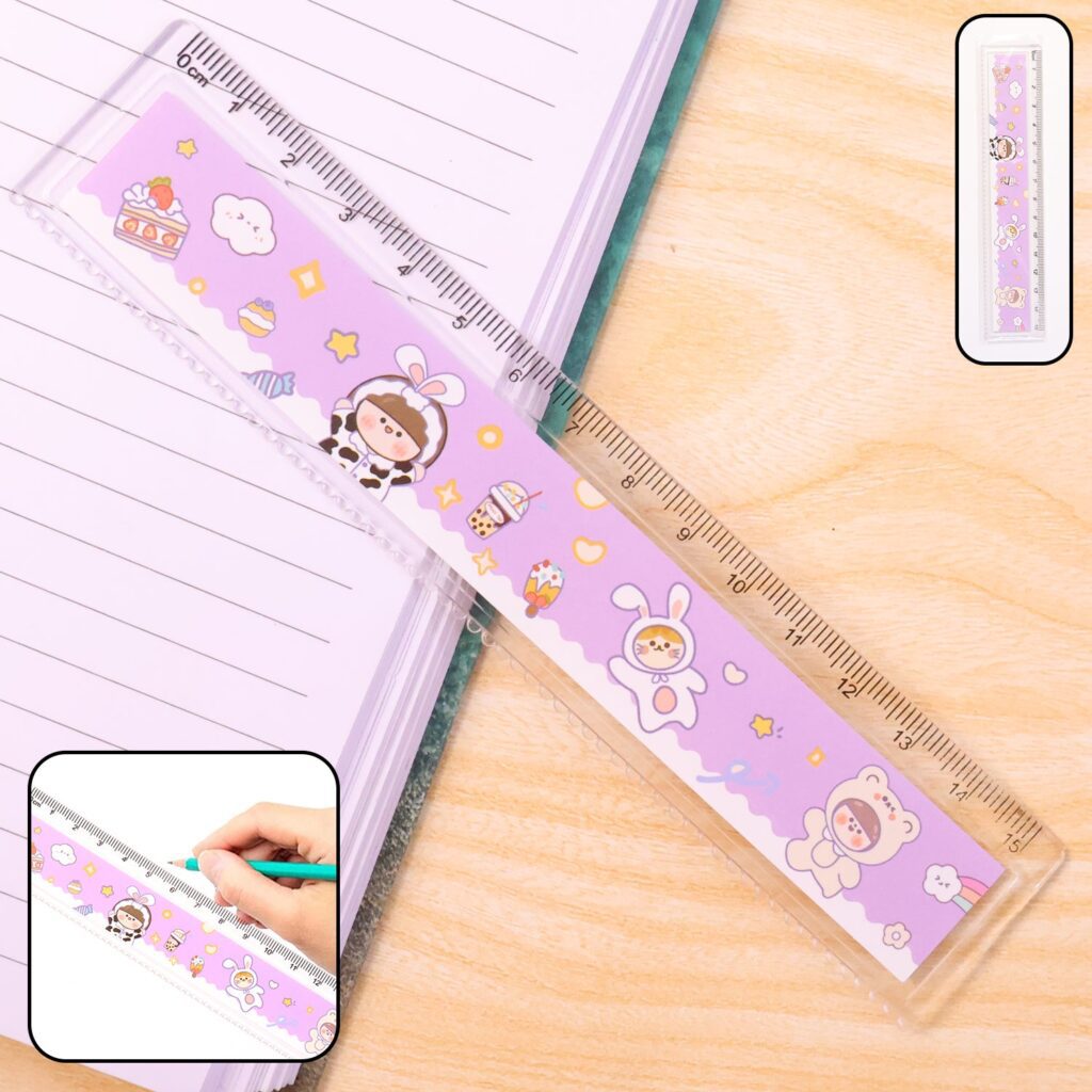 Premium Cute Cartoon Plastic Ruler for Kids (1 Pc) - Front View by Nari Haat, Indian ethnic wear, women clothing, des...