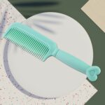 Plastic Hair Comb with Heart-Shaped Handle (1 Pc) - Front View by Nari Haat, Indian ethnic wear, women clothing, desi...