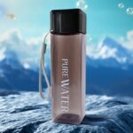 Premium 450ml Square Shape Plastic Water Bottle (1 Pc) - Front View by Nari Haat, Indian ethnic wear, women clothing,...