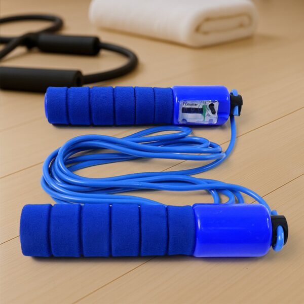 Adjustable Skipping Rope with Digital Jump Counter and Foam Grip Handles (1 Pc) - Front View by Nari Haat, Indian eth...