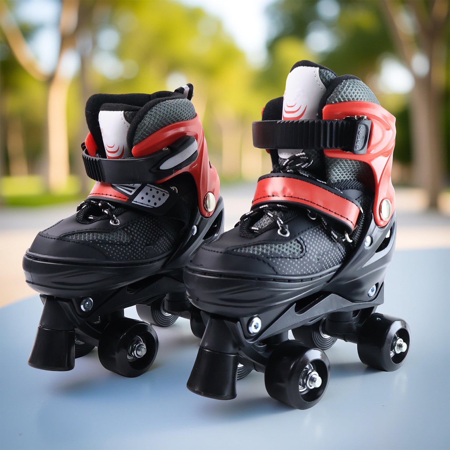 01_e28aede6-6916-41b8-b7fe-18e066a26d23.jpg Adjustable Quad Roller Skates for Kids (1 Pair) - Front View by Nari Haat, Indian ethnic wear, women clothing, design...