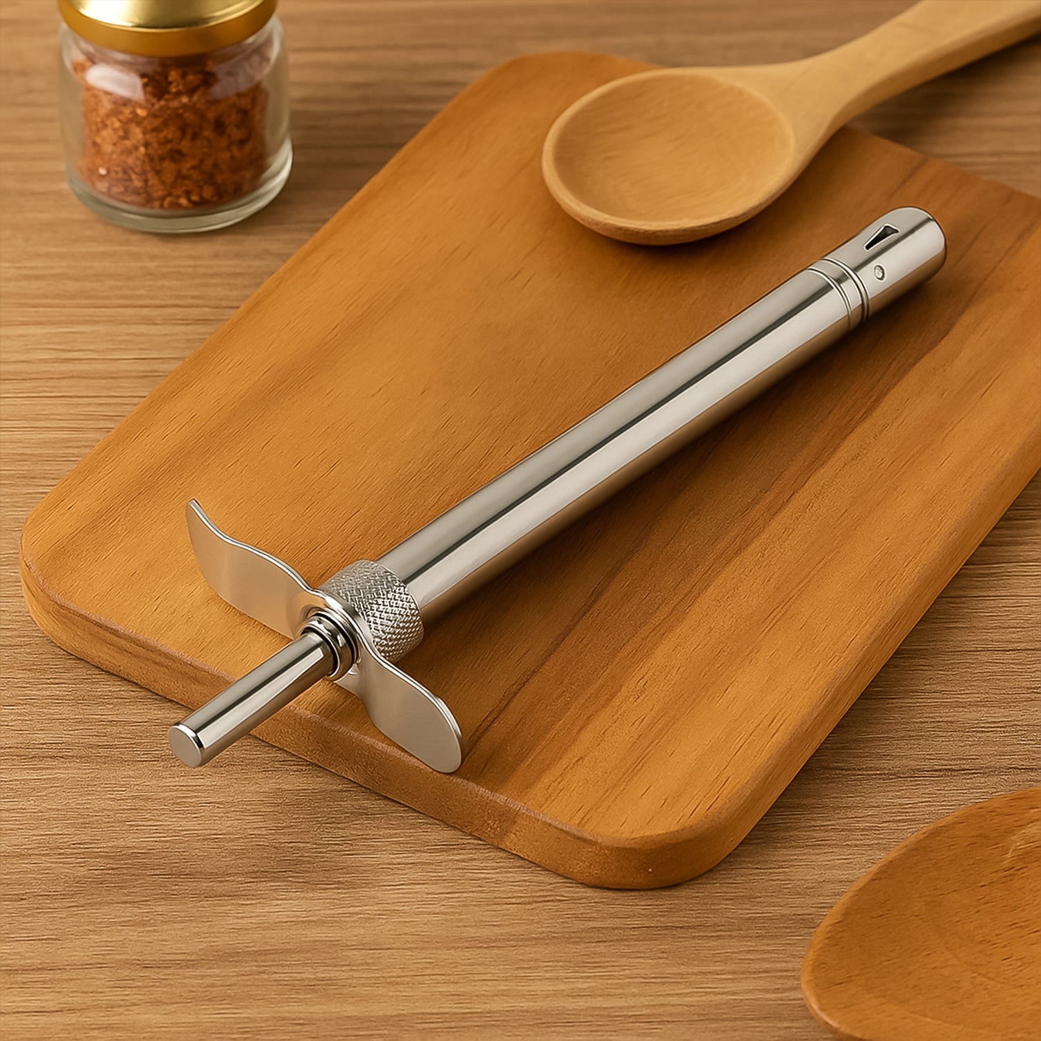 01_e403783f-88ff-4944-9acc-78560ab999ec.jpg Supermom Mom’s Stainless Steel Gas Lighter with German Piezo - Front View by Nari Haat, Indian ethnic wear, women c...