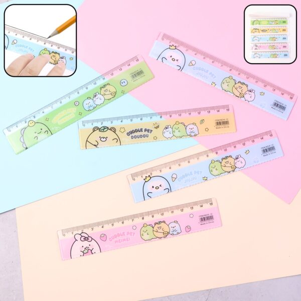 Premium Cute Cartoon Plastic Ruler Set for Kids (5 Pc) - Front View by Nari Haat, Indian ethnic wear, women clothing,...