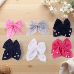 Hair Bow Knot Clip Suitable Girls (12 Pc / Multicolour & Mix Design) - Full Detail by Nari Haat, Indian ethnic wear, ...