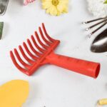 Heavy Duty Plastic Garden Hand Rake – 9-Tooth Cultivator Tool (1 Pc) - Front View by Nari Haat, Indian ethnic wear,...