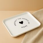 Elegant Printed Plastic Serving Tray with Motivational Quote - Front View by Nari Haat, Indian ethnic wear, women clo...