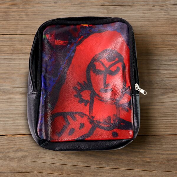 Handcrafted Multipurpose Zipper Pouch with Traditional Art Print (1 Pc) - Front View by Nari Haat, Indian ethnic wear...