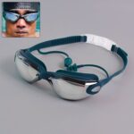 Konex Professional Anti-Fog UV Protection Swimming Goggles Mirrored Lenses and Earplugs - Front View by Nari Haat, In...