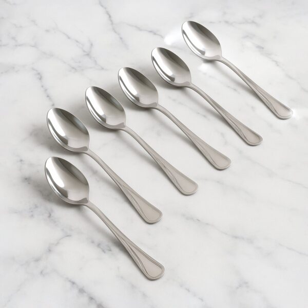 Supermom Stainless Steel Dining Spoons (6 Pc / Set) - Front View by Nari Haat, Indian ethnic wear, women clothing, de...