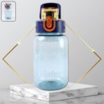 Blue Plastic Leak-Proof Flip Cap & Safty Lock Water Bottle (600ml Approx / 1 Pc) - Front View by Nari Haat, Indian et...