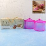 Plastic Luxury Transparent Dry Fruit Storage Jars  (2 Pc) - Front View by Nari Haat, Indian ethnic wear, women clothi...