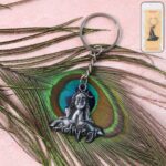 Adiyogi Shiva Face Metal Keychain (1 Pc) - Front View by Nari Haat, Indian ethnic wear, women clothing, designer suit