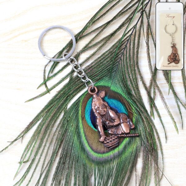 Bal Krishna Crawling Design Keychain (1 Pc) - Front View by Nari Haat, Indian ethnic wear, women clothing, designer suit