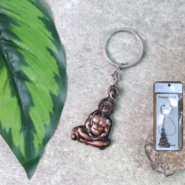 Lord Hanuman Sitting Pose Keychain (1 Pc) - Front View by Nari Haat, Indian ethnic wear, women clothing, designer suit