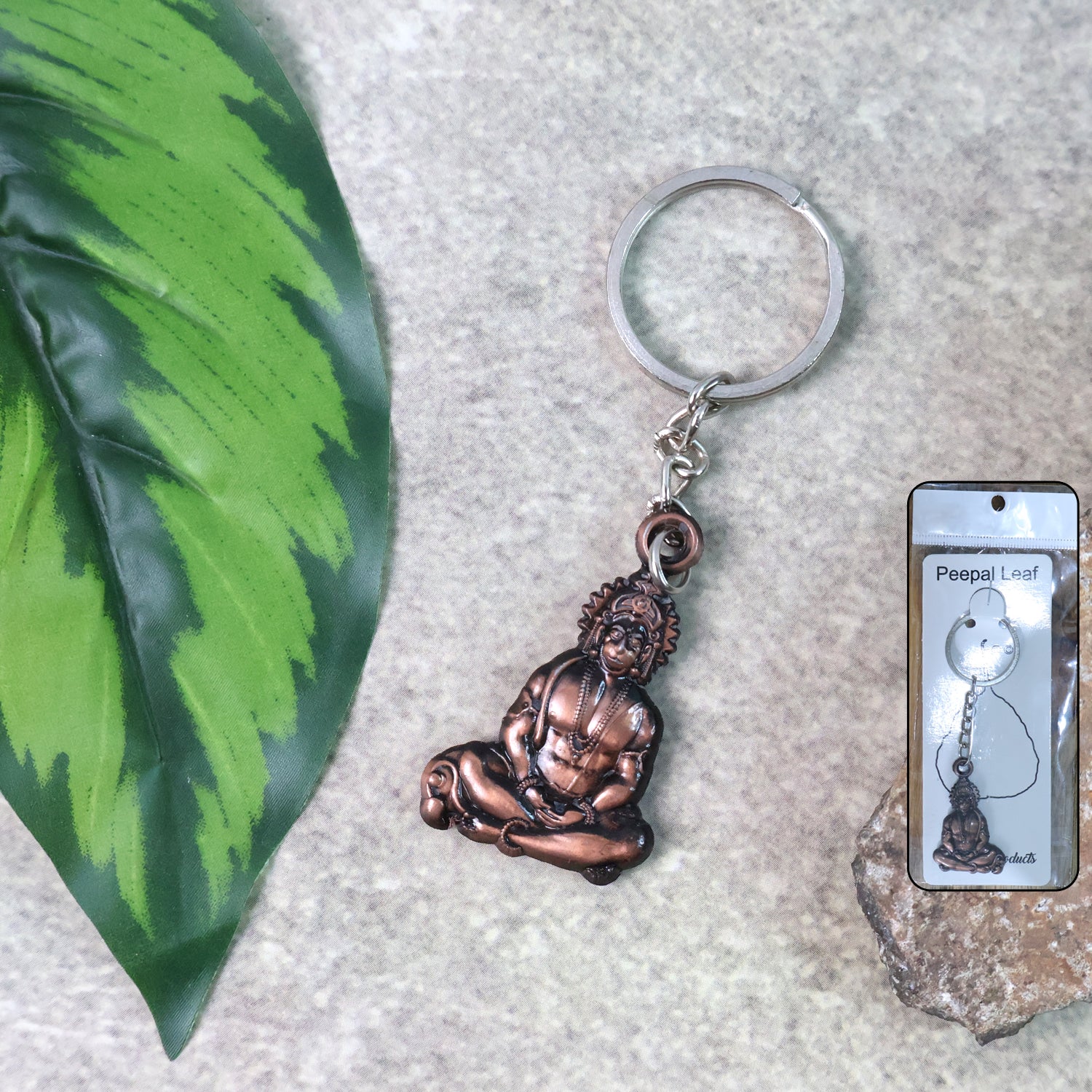 01_keychain_9749460c-547e-4a9f-a702-69e803cff466.jpg Lord Hanuman Sitting Pose Keychain (1 Pc) - Front View by Nari Haat, Indian ethnic wear, women clothing, designer suit