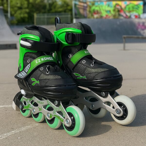 Professional Adjustable Inline Skates for Kids and Adults (Large / 1 Pair) - Front View by Nari Haat, Indian ethnic w...