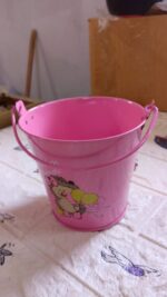 Small Metal Bucket for Plants & Decor (1 Pc, With Handle) - Neckline Detail by Nari Haat, Indian ethnic wear, women c...