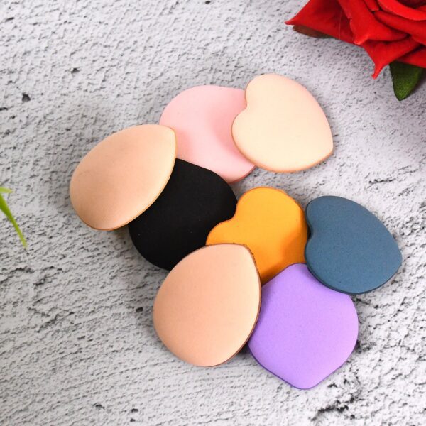 Mini Finger Makeup Powder Puff (Multicolour, 8 Pcs Set) - Front View by Nari Haat, Indian ethnic wear, women clothing...