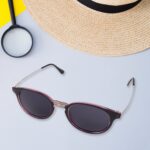 Pink UV Protected Round Sunglasses, classic Sunglasses for Men & Women, Lightweight - Back View by Nari Haat, Indian ...