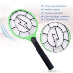 Green Rechargeable Electric Mosquito Killer Racket with Cable - Closeup Embroidery by Nari Haat, Indian ethnic wear, ...