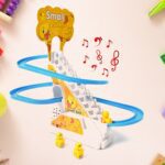 Duck Climb Stairs Toy Roller Coaster with Flashing Lights & Music (3 Ducks)