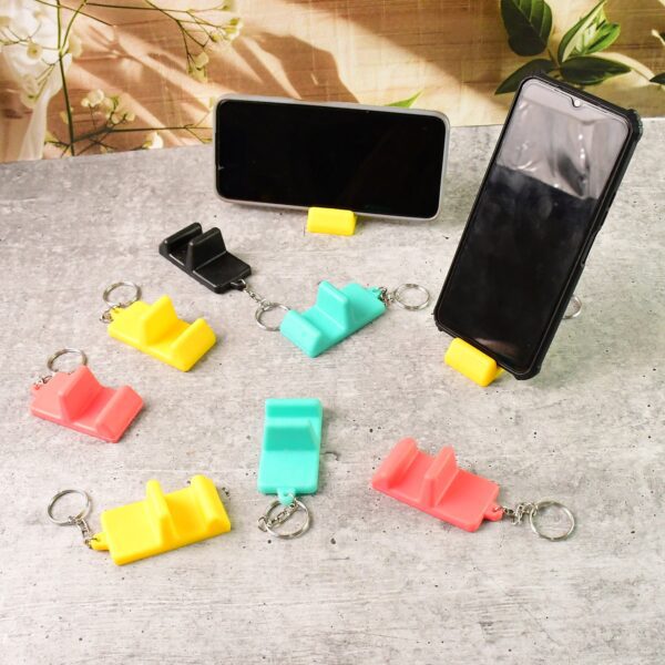 Plastic 2-in-1 Mobile Stand Keychain (9 Pc) - Front View by Nari Haat, Indian ethnic wear, women clothing, designer suit