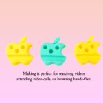 Multi-Functional Apple-Shaped Plastic Mobile Stand with Pen Holder (3 Pc / Mix Color) - Fabric Detail by Nari Haat, I...