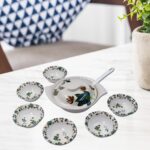 9-Piece Pudding Serving Set – Multi-Purpose Cutlery for Sweets & Food - Closeup Embroidery by Nari Haat, Indian eth...