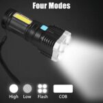 Rechargeable 4-LED Torch Light with 800 Lumens for Outdoor Use - Back View by Nari Haat, Indian ethnic wear, women cl...