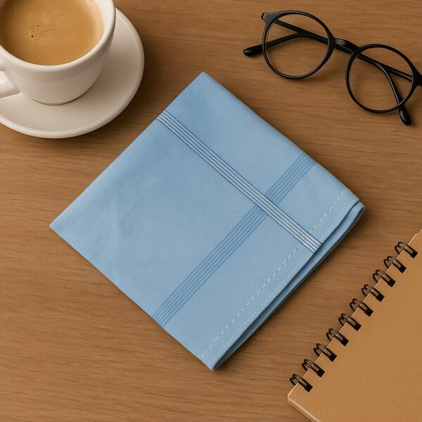 Premium Quality Soft Cotton Men’s Handkerchief (40x40 cm / 1 Pc) - Front View by Nari Haat, Indian ethnic wear, wom...