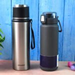 Stainless Steel Vacuum Water Bottle Approx 700ml (1 Pc) - Neckline Detail by Nari Haat, Indian ethnic wear, women clo...