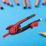 2 Pc Geometry Set – Built-in Pencil Grip & Transparent Plastic Protractor - Back View by Nari Haat, Indian ethnic w...