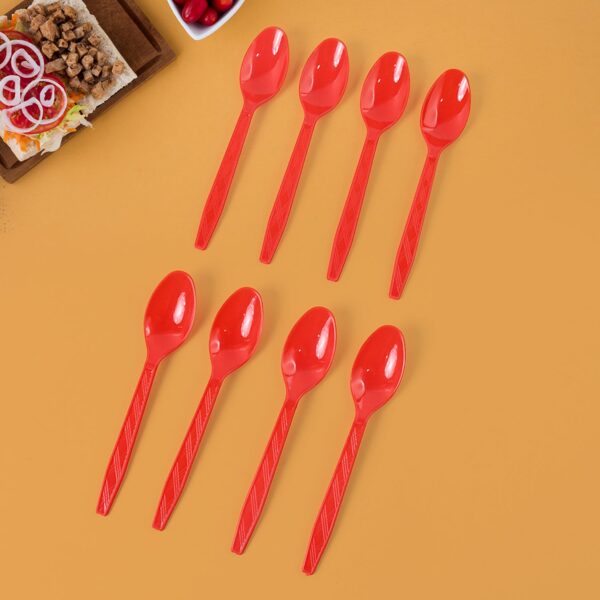 Reusable Home Dining Plastic Spoons (8 Pc) - Front View by Nari Haat, Indian ethnic wear, women clothing, designer suit