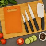 Chopping Board with Knife Set (Pack of 5) - Front View by Nari Haat, Indian ethnic wear, women clothing, designer suit