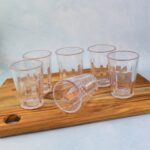 Supermom Plastic Chai Pyali Transparent Tea Glass Set (130ML / 6 Pc) - Closeup Embroidery by Nari Haat, Indian ethnic...