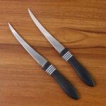 Premium Curved Serrated Stainless Steel Kitchen Knife Set (Mix Color & 2 Pc) - Neckline Detail by Nari Haat, Indian e...