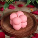Multicolor Aesthetic Bubble Cube Wax Candles (6 Pc) - Neckline Detail by Nari Haat, Indian ethnic wear, women clothin...
