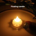 Lotus Shaped LED Flameless Tealight Candles - (8 Pc) - Neckline Detail by Nari Haat, Indian ethnic wear, women clothi...