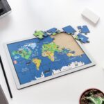 Educational Wooden World Map Puzzle for Kids - (1 Set) - Back View by Nari Haat, Indian ethnic wear, women clothing, ...