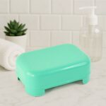 Premium Quality Rectangular Aqua Green Plastic Soap Case (1 Pc) - Back View by Nari Haat, Indian ethnic wear, women c...