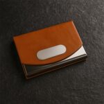 Leather & Stainless-Steel Business Card Holder (1 Pc) - Neckline Detail by Nari Haat, Indian ethnic wear, women cloth...