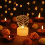 Decorative Apple Shape LED Tealight Candles (12 Pc) - Closeup Embroidery by Nari Haat, Indian ethnic wear, women clot...