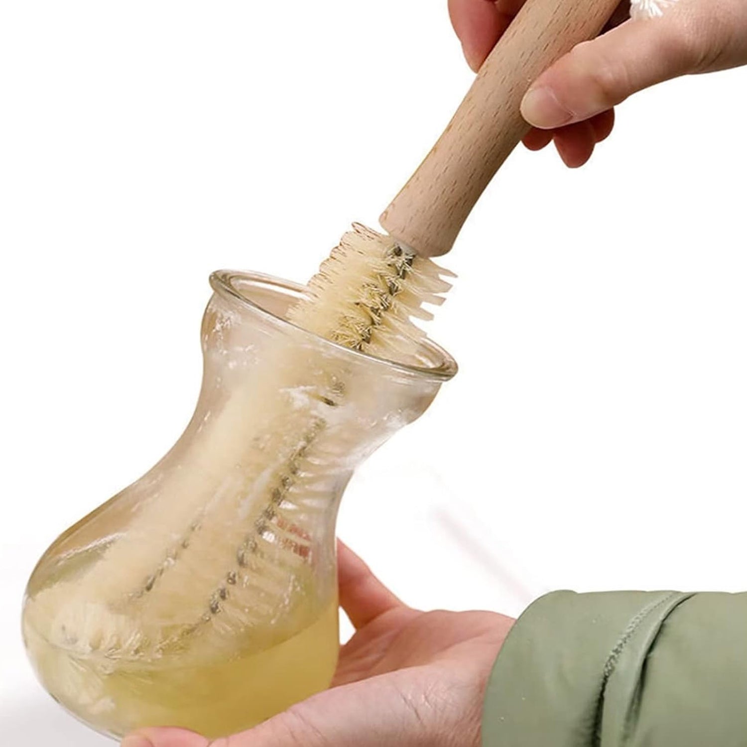 02_7952ff46-4bbd-4dc7-8dc9-26b747726958.jpg 13 inch Bottle Brush, Bristle Brush with Wood Handle - Front View by Nari Haat, Indian ethnic wear, women clothing, d...