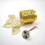 Fancy Small Golden Jhoomer For Home Decoration - Closeup Embroidery by Nari Haat, Indian ethnic wear, women clothing,...