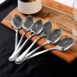 Supermom Stainless Steel Dining Spoons (6 Pc / Set) - Back View by Nari Haat, Indian ethnic wear, women clothing, des...
